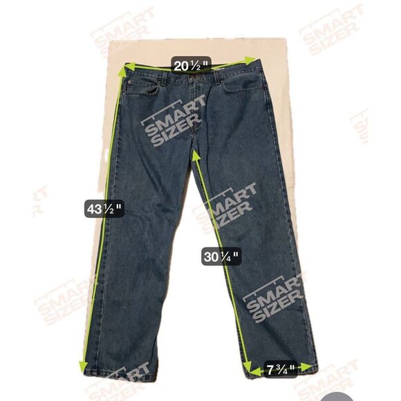 George Men's Size 40x32 Blue Straight Dark Wash Cotton Blend Denim Jeans 40w 216 - Picture 4 of 7